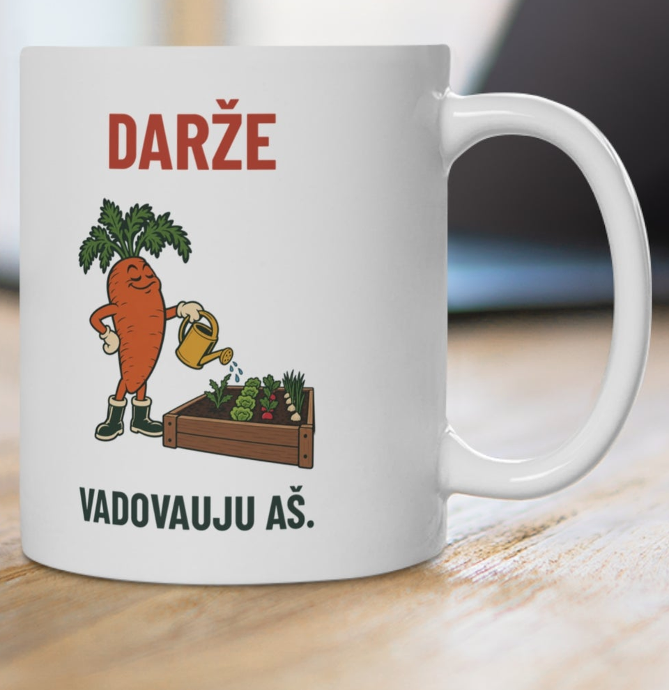 Darže vadovauju aš — puodelis, spaudos pusė iš arti