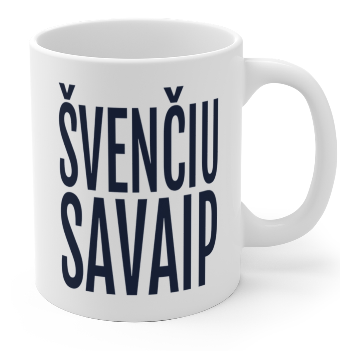 Švenčiu savaip — Puodelis, spaudos pusė.