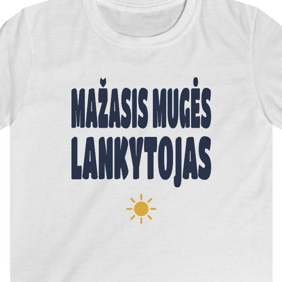 Mažasis mugės lankytojas — Vaikiški marškinėliai, spaudos pusė.