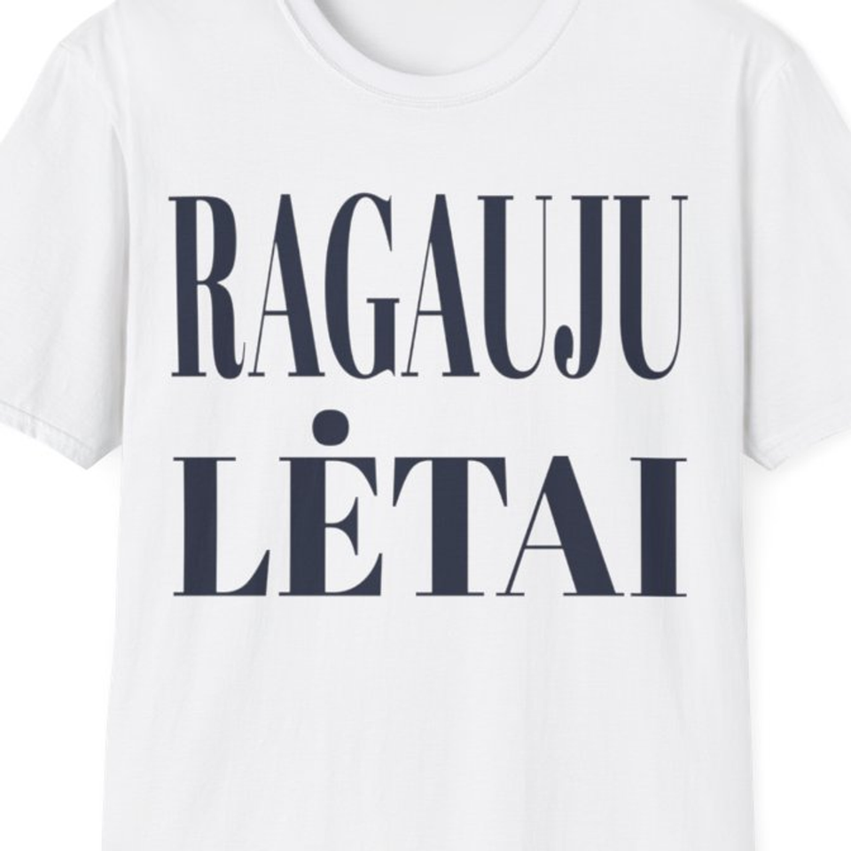 Neskubink. Dar kramtau. – Ragauju lėtai — Marškinėliai, spaudos pusė.