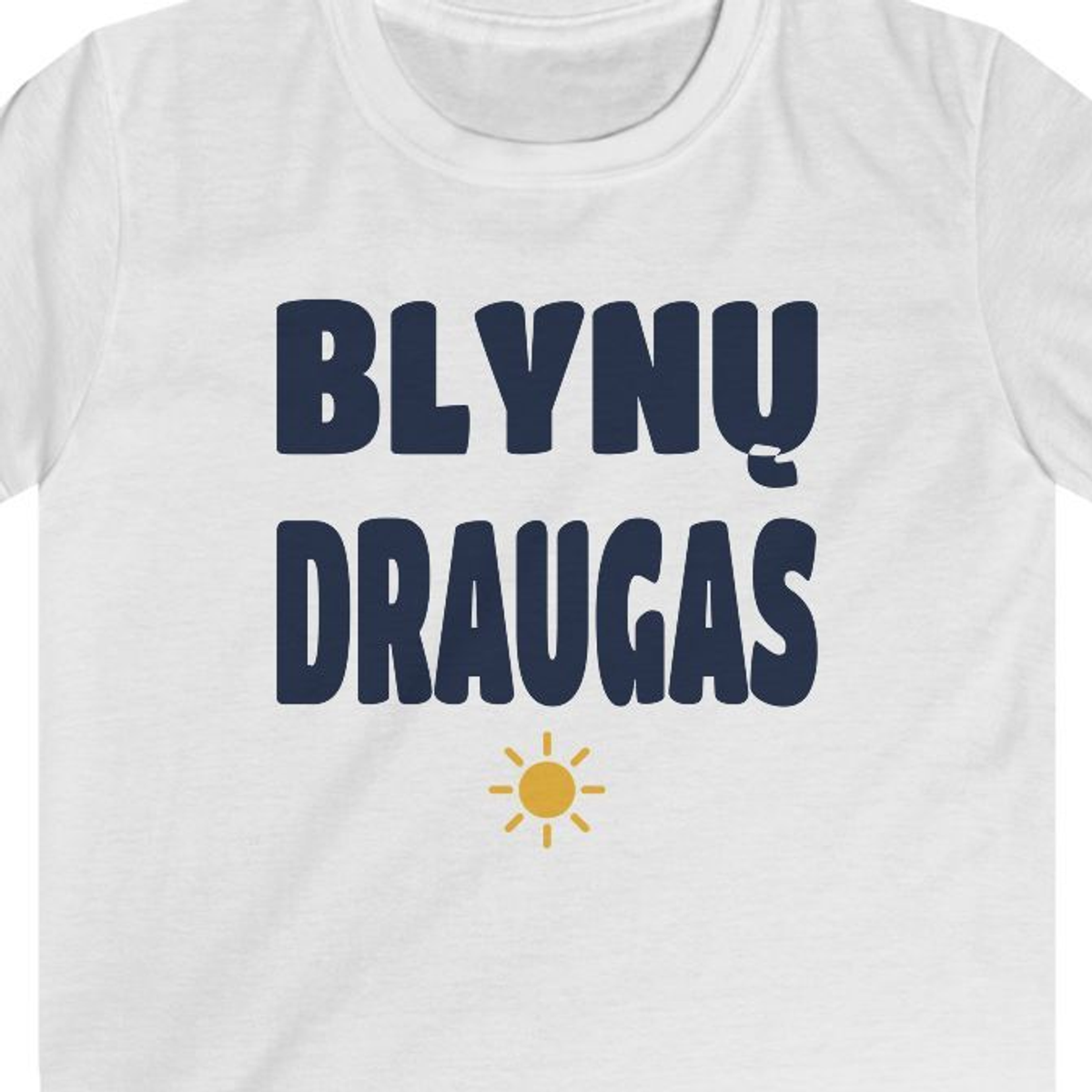 Blynų mėgėjas – Blynų draugas — Vaikiški marškinėliai, spaudos pusė.