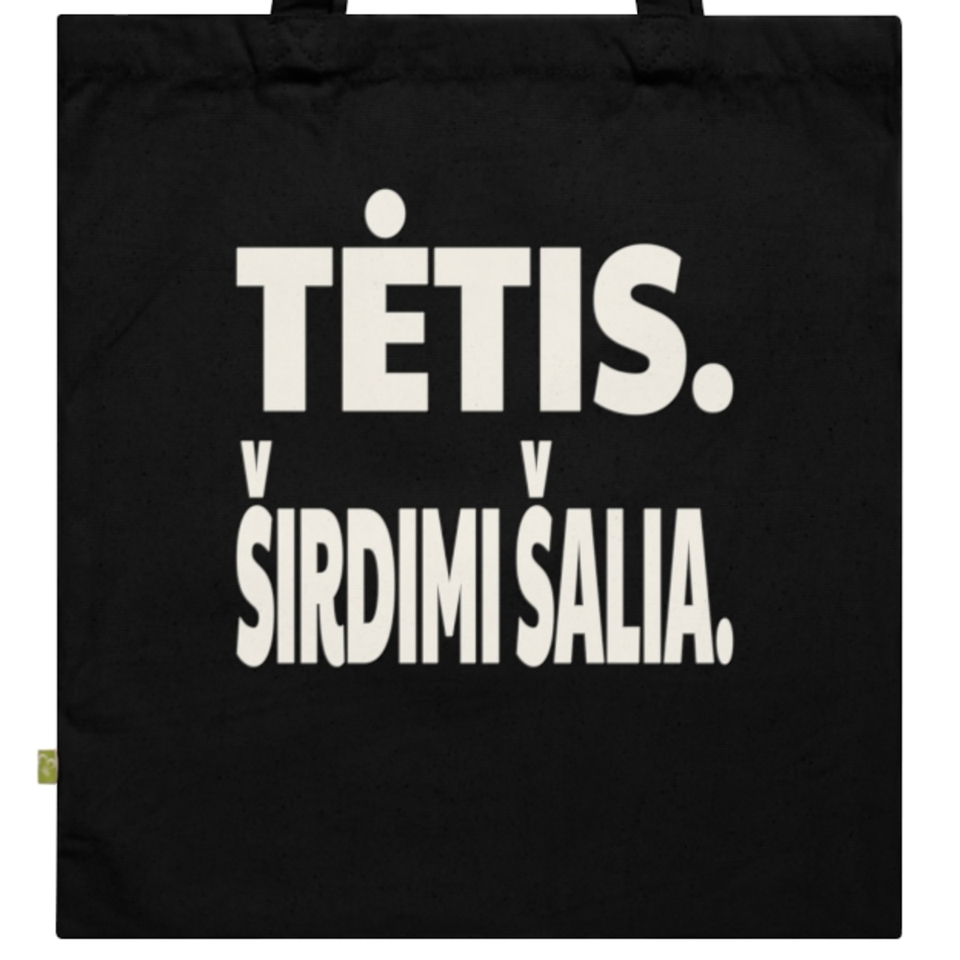 Tėtis. Visada šalia. – Tėtis. Širdimi šalia. — Krepšys, spaudos pusė.