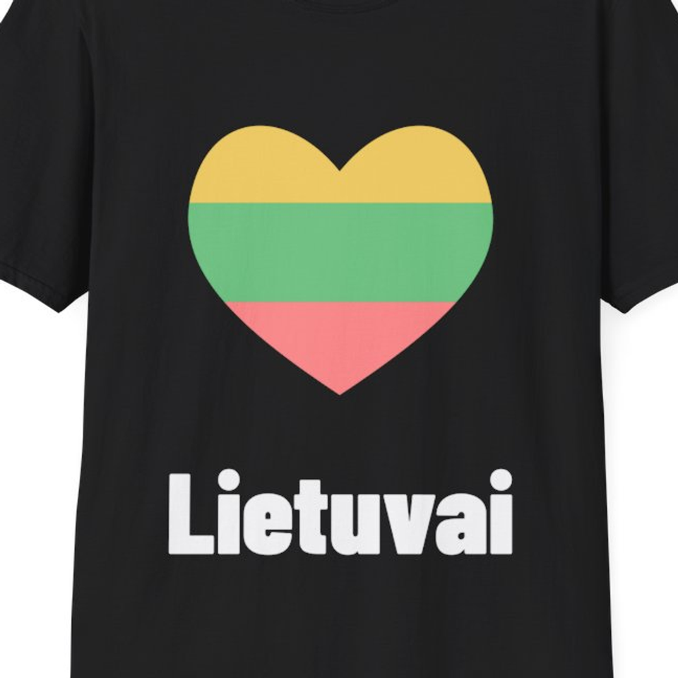 Lietuvai — Marškinėliai, artimas spaudos vaizdas