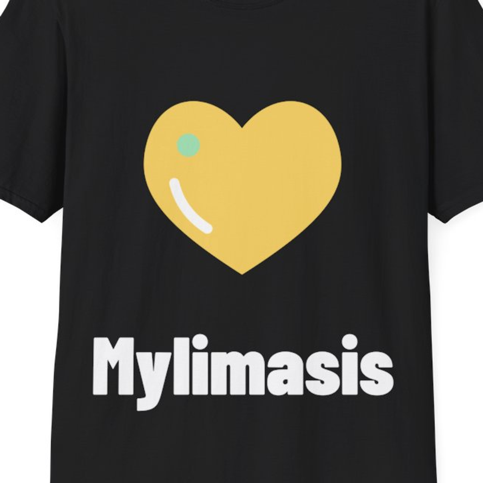 Mylimasis — Marškinėliai, artimas spaudos vaizdas