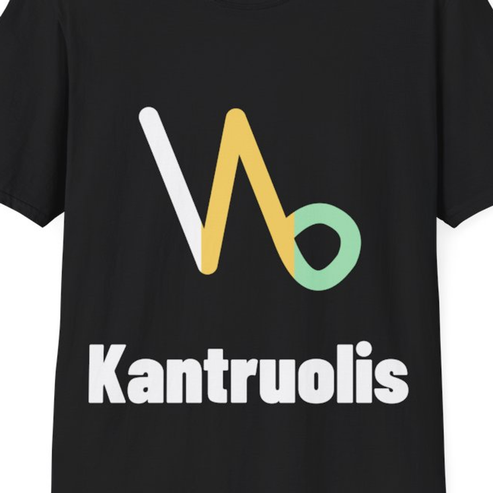 Kantruolis — Marškinėliai, artimas spaudos vaizdas