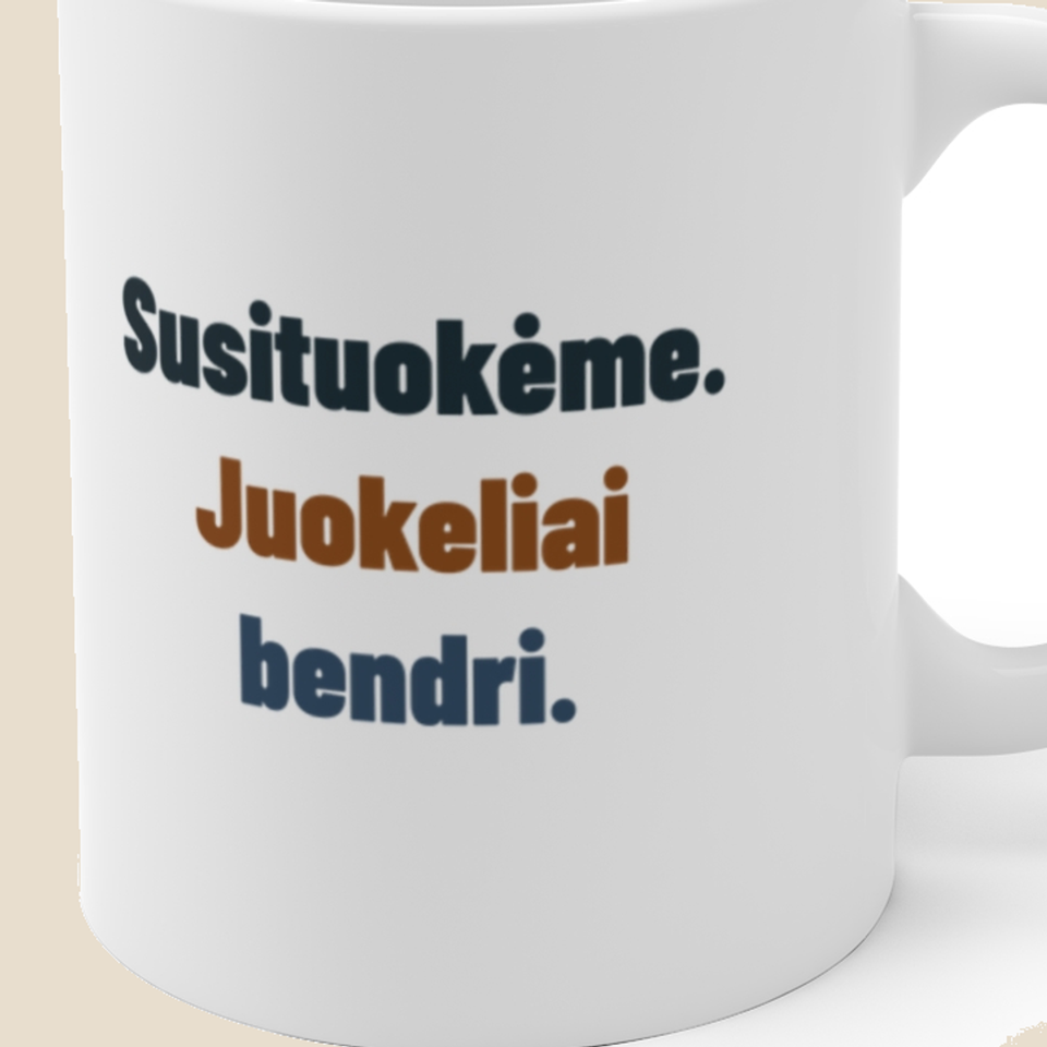 Susituokėme. Juokeliai bendri. — Puodelis, artimas spaudos vaizdas