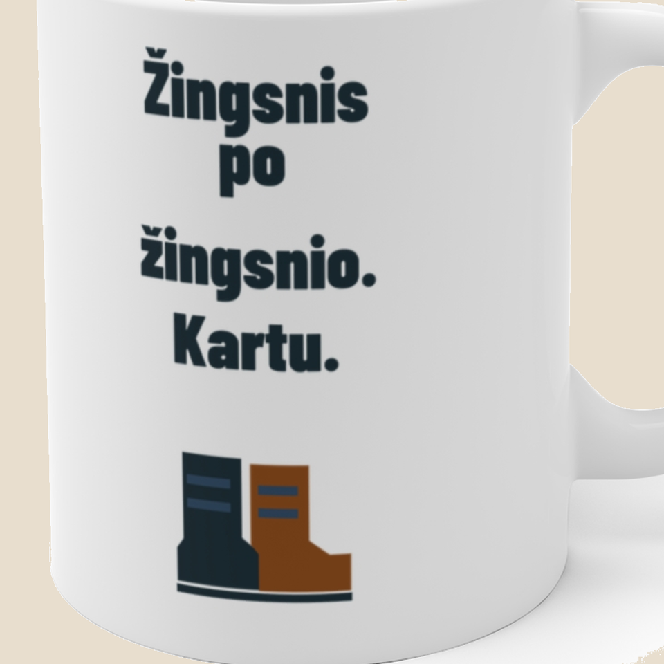 Žingsnis po žingsnio. Kartu. — Puodelis, artimas spaudos vaizdas