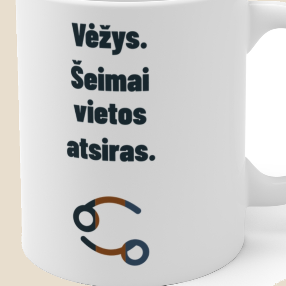 Vėžys. Šeimai vietos atsiras. — Puodelis, artimas spaudos vaizdas