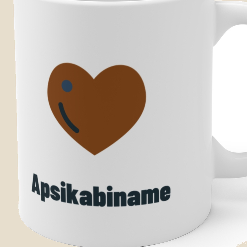 Apsikabiname — Puodelis, artimas spaudos vaizdas