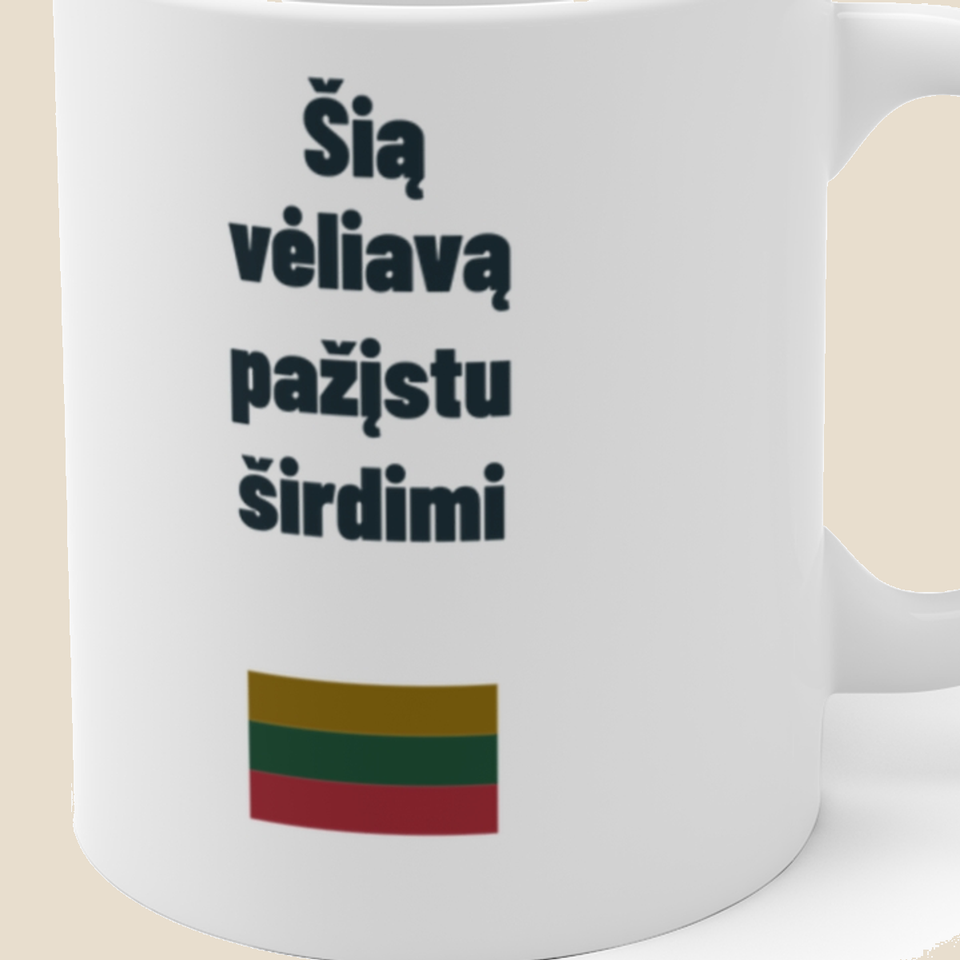 Šią vėliavą pažįstu širdimi — Puodelis, artimas spaudos vaizdas
