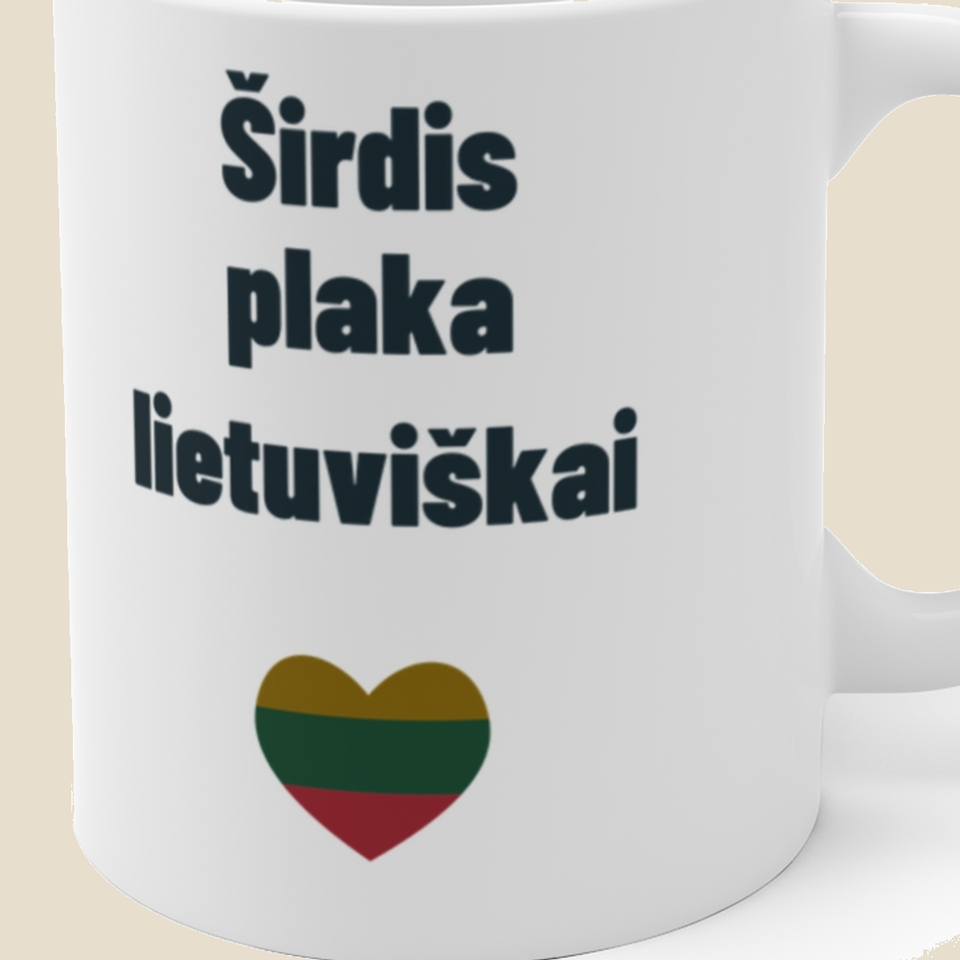 Širdis plaka lietuviškai — Puodelis, artimas spaudos vaizdas