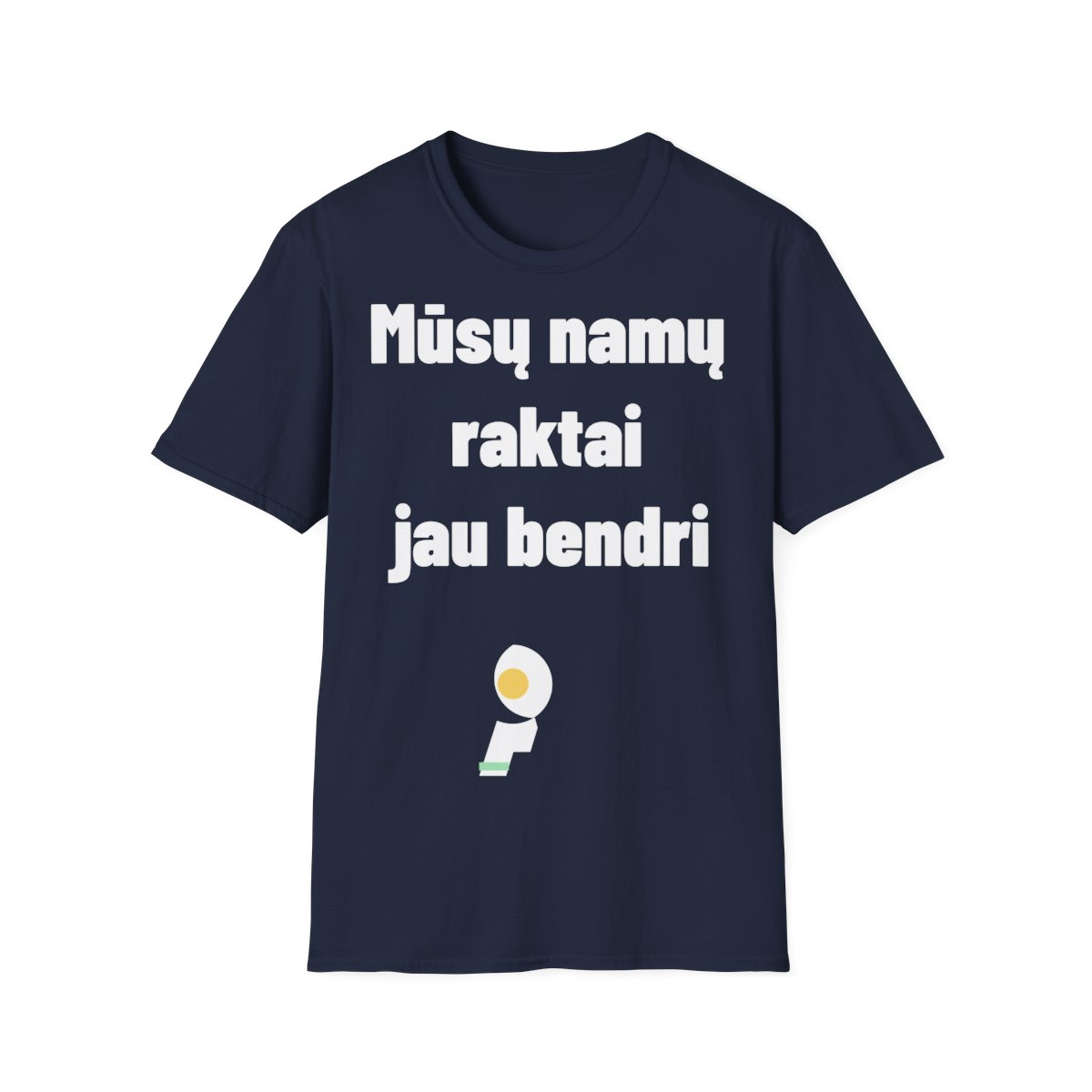 Mūsų namų raktai jau bendri — Marškinėliai, artimas spaudos vaizdas