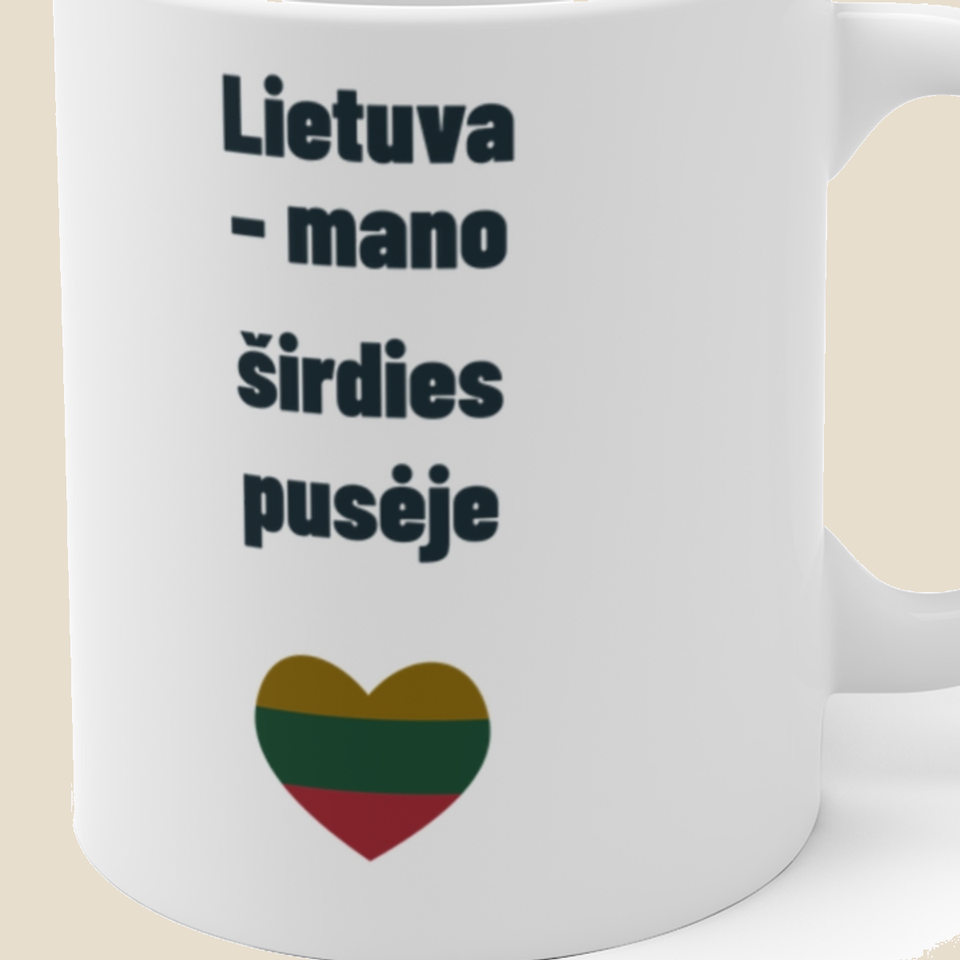 Lietuva – mano širdyje – Lietuva – mano širdies pusėje — Puodelis, artimas spaudos vaizdas
