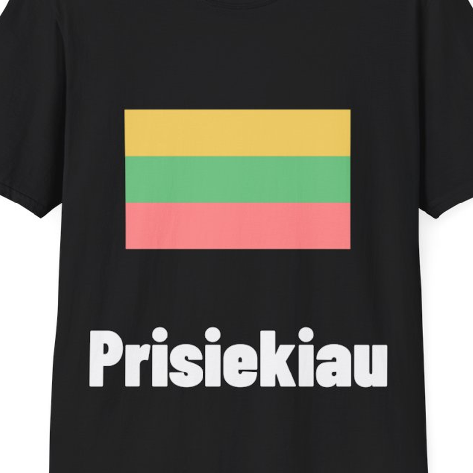 Prisiekiau — Marškinėliai, artimas spaudos vaizdas