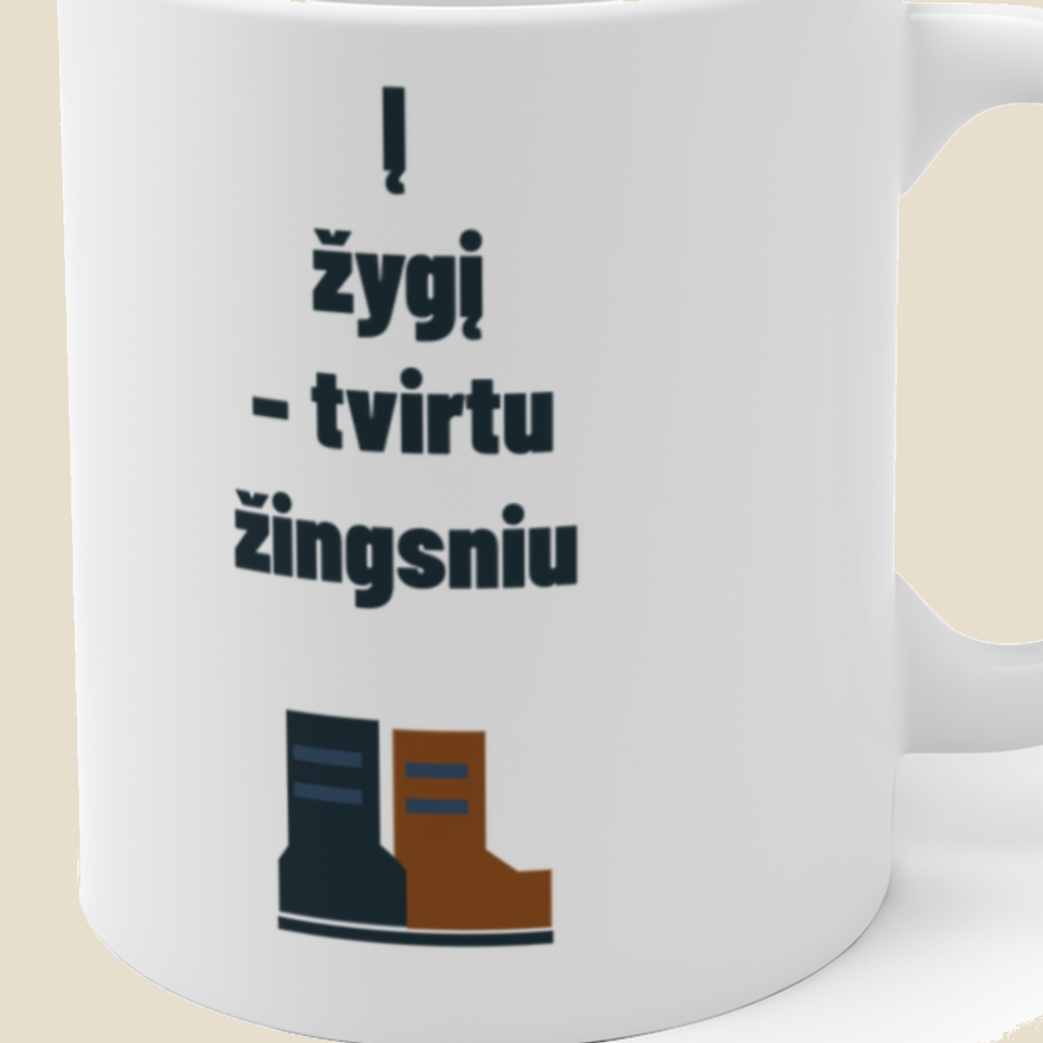 Į žygį – tvirtu žingsniu — Puodelis, artimas spaudos vaizdas
