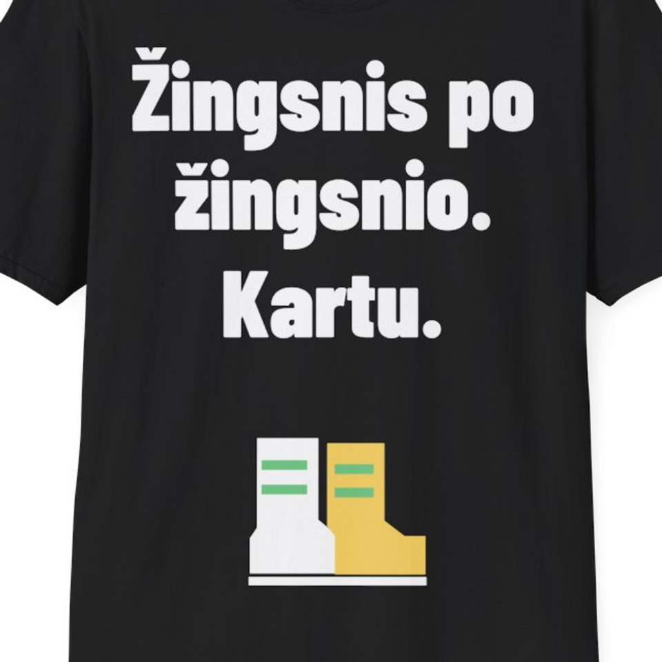 Žingsnis po žingsnio. Kartu. — Marškinėliai, artimas spaudos vaizdas