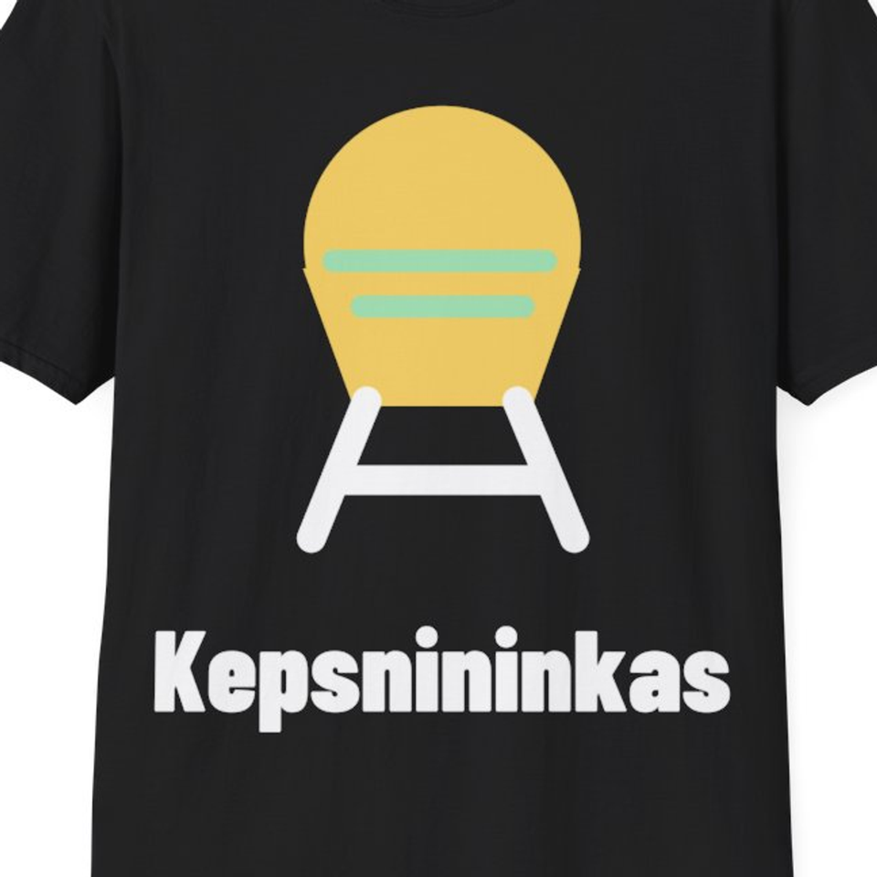 Kepsnininkas — Marškinėliai, artimas spaudos vaizdas