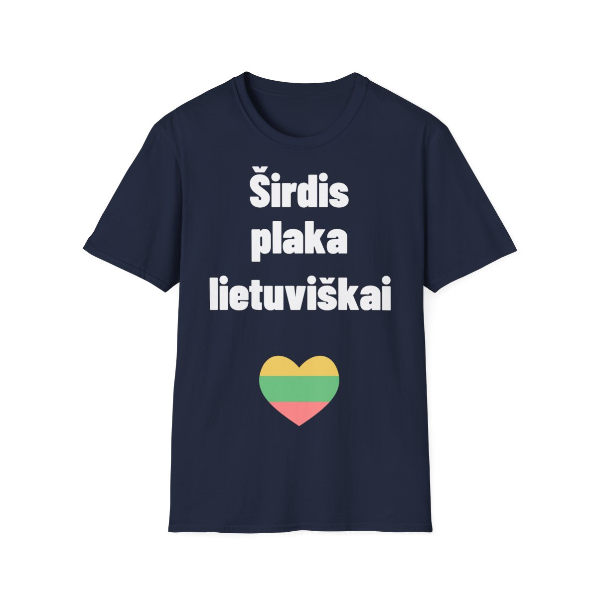 Širdis plaka lietuviškai — Marškinėliai, artimas spaudos vaizdas