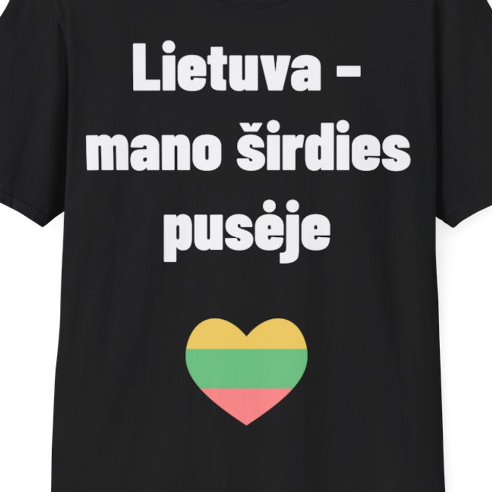 Lietuva – mano širdyje – Lietuva – mano širdies pusėje — Marškinėliai, artimas spaudos vaizdas