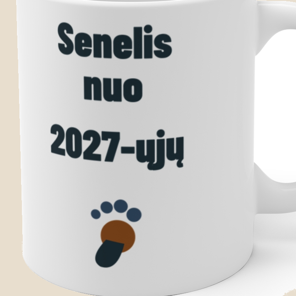 Senelis nuo 2027-ųjų — Puodelis, artimas spaudos vaizdas
