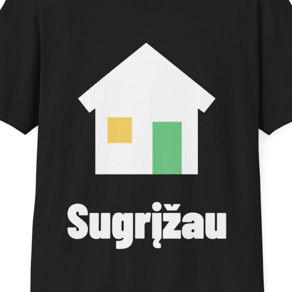 Sugrįžau — Marškinėliai, artimas spaudos vaizdas