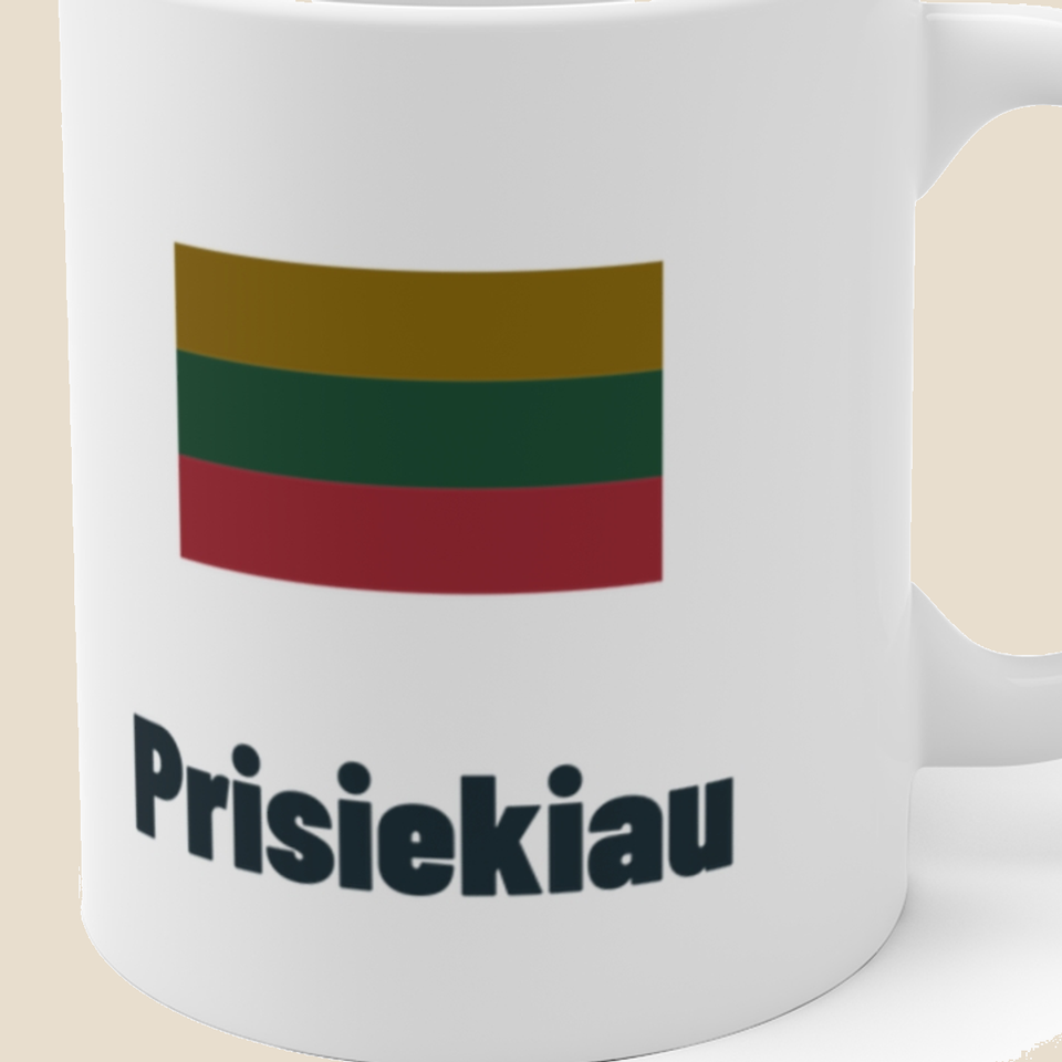 Prisiekiau — Puodelis, artimas spaudos vaizdas