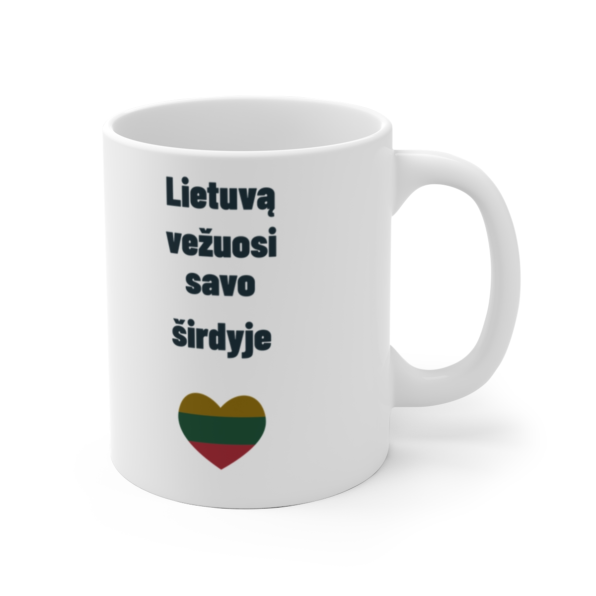 Lietuvą vežuosi savo širdyje — Puodelis, artimas spaudos vaizdas