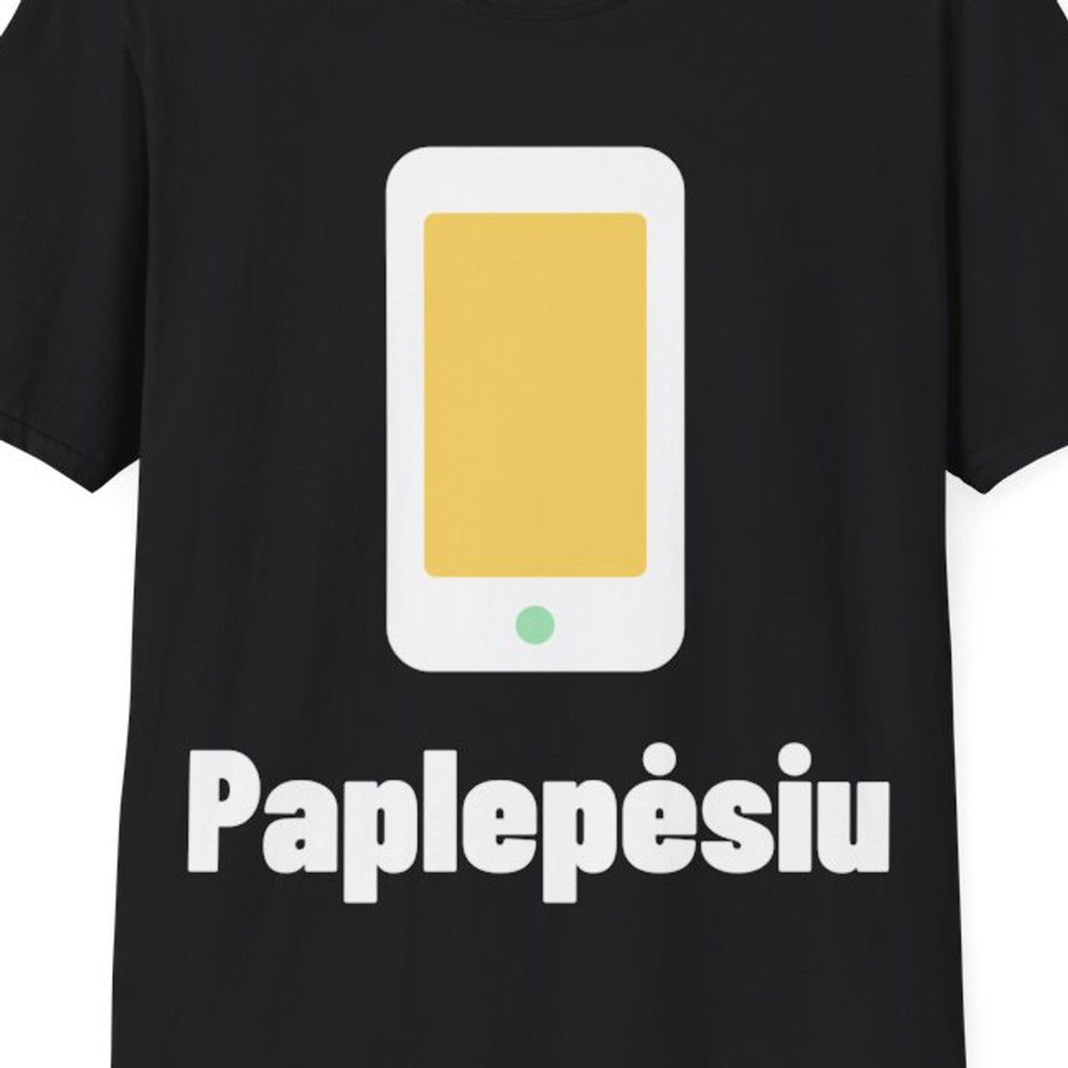 Paplepėsiu — Marškinėliai, artimas spaudos vaizdas