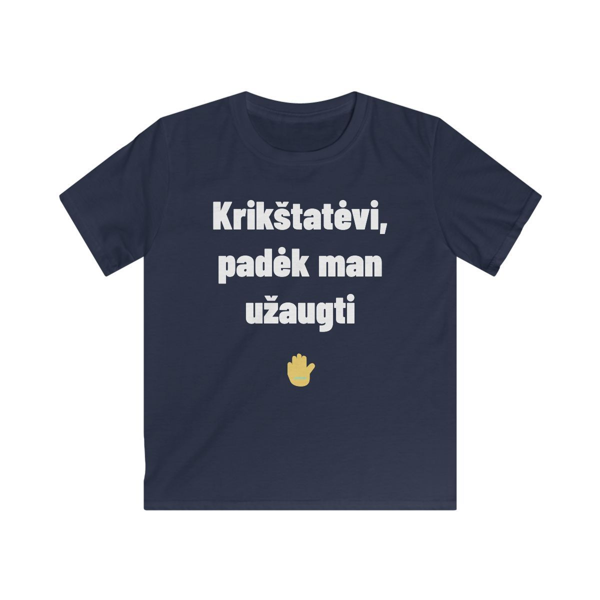 Krikštatėvi, padėk man užaugti — Vaikiški marškinėliai, artimas spaudos vaizdas