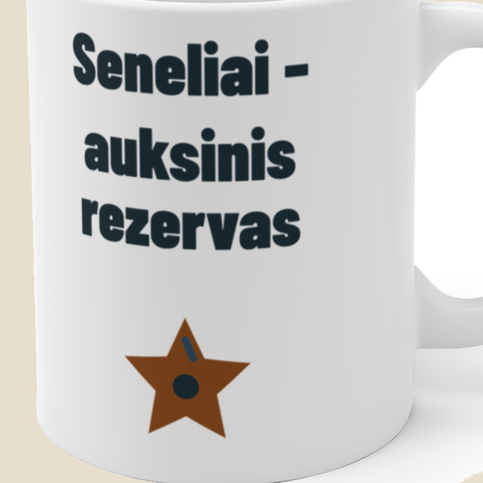 Seneliai – auksinis rezervas — Puodelis, artimas spaudos vaizdas