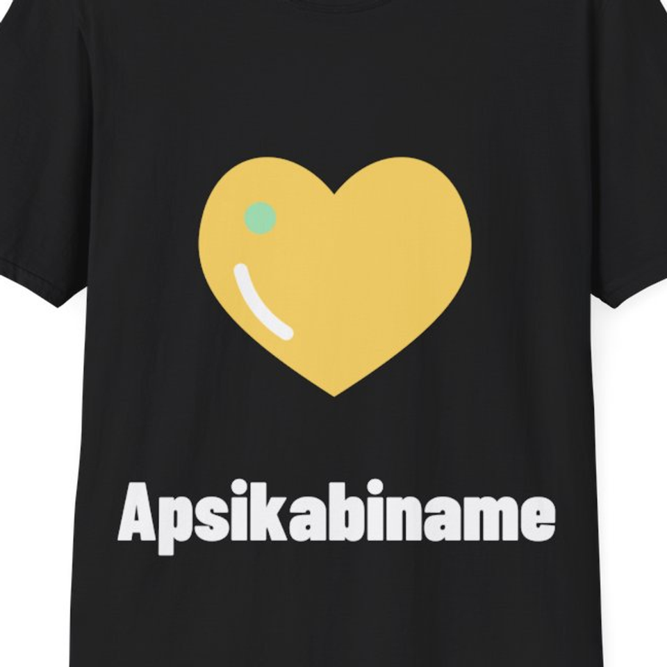 Apsikabiname — Marškinėliai, artimas spaudos vaizdas