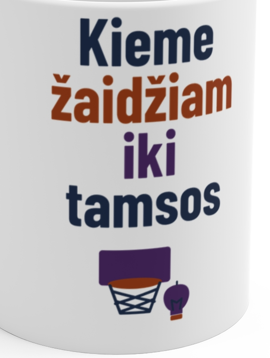 Kieme žaidžiam iki tamsos – Puodelis, artimas spaudos vaizdas