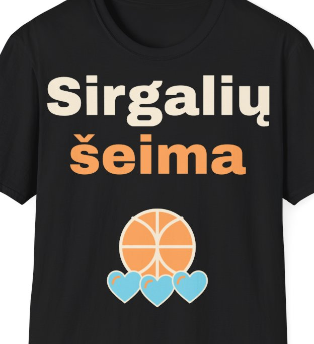 Sirgalių šeima – Marškinėliai, artimas spaudos vaizdas