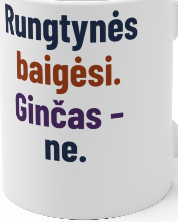 Rungtynės baigėsi. Ginčas – ne. – Puodelis, artimas spaudos vaizdas