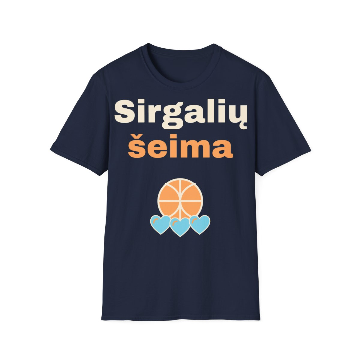 Sirgalių šeima – Marškinėliai, gaminio spalvos vaizdas