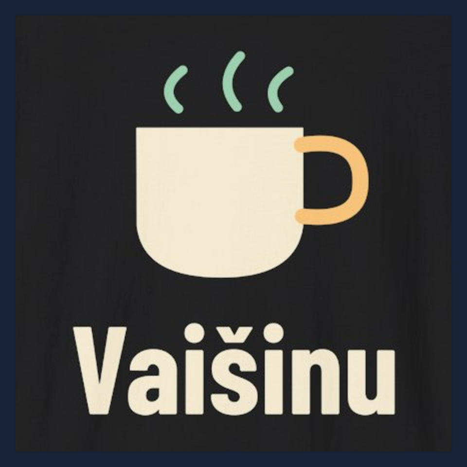 Vaišinu · Marškinėliai · Užrašo stambus planas