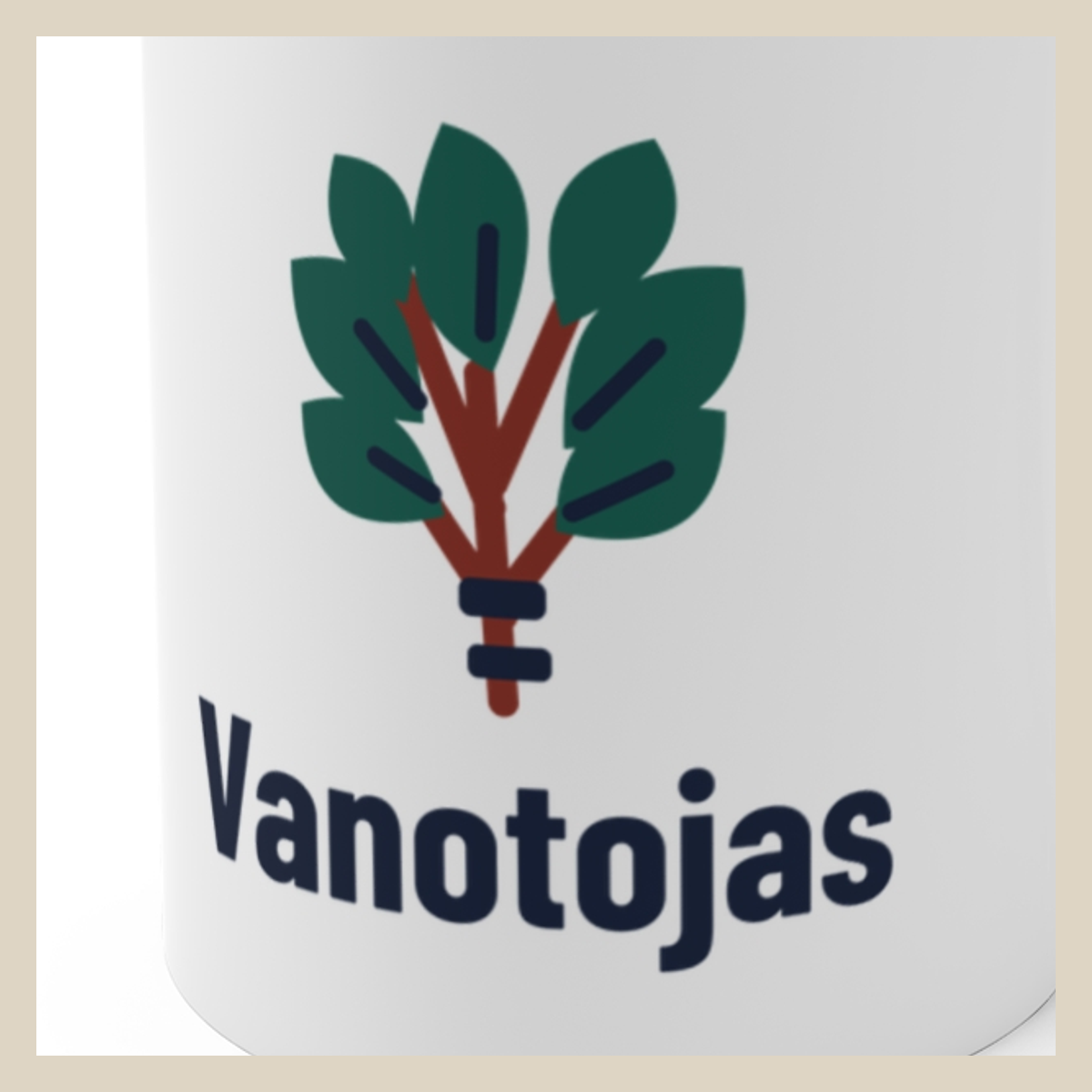 Vanotojas · Puodelis · Užrašo stambus planas