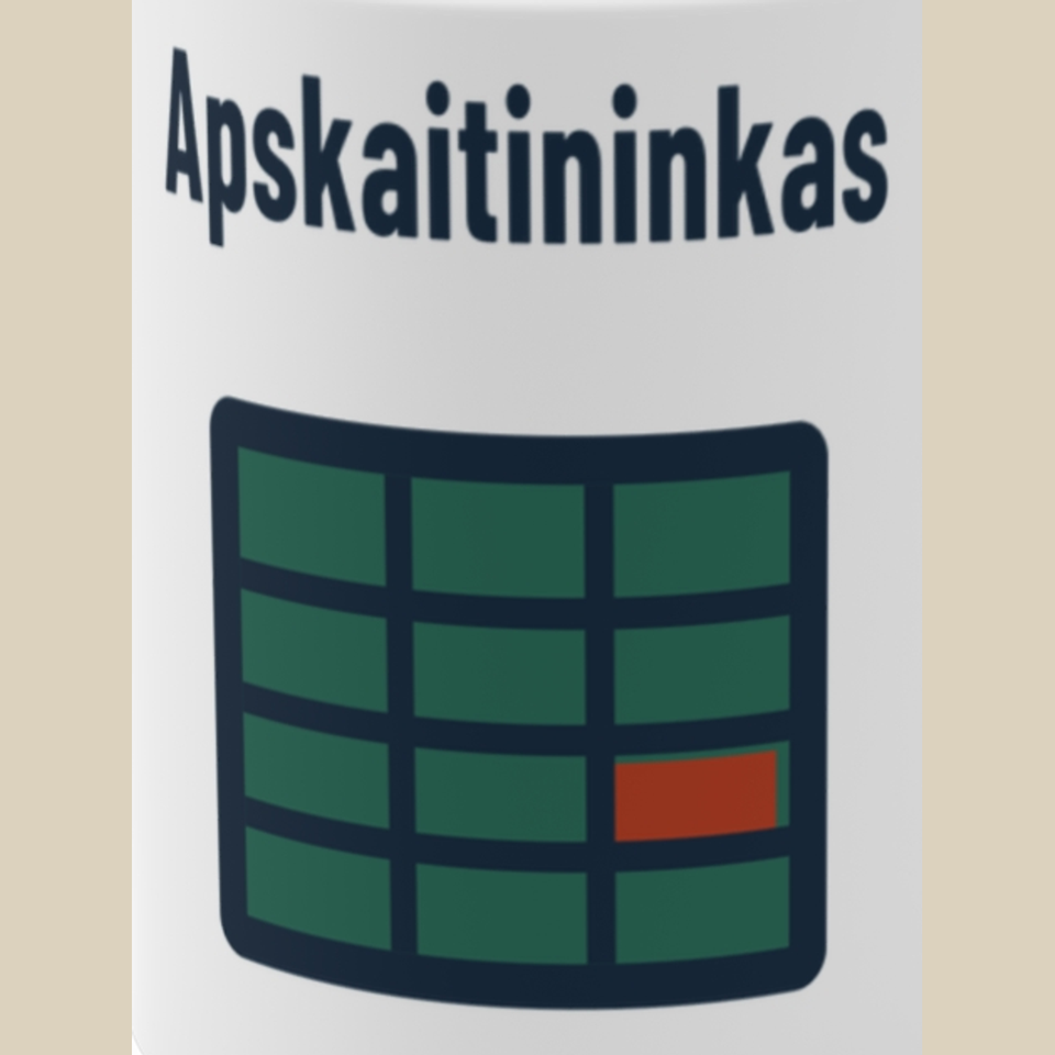 Apskaitininkas – Puodelis, spaudos detalė