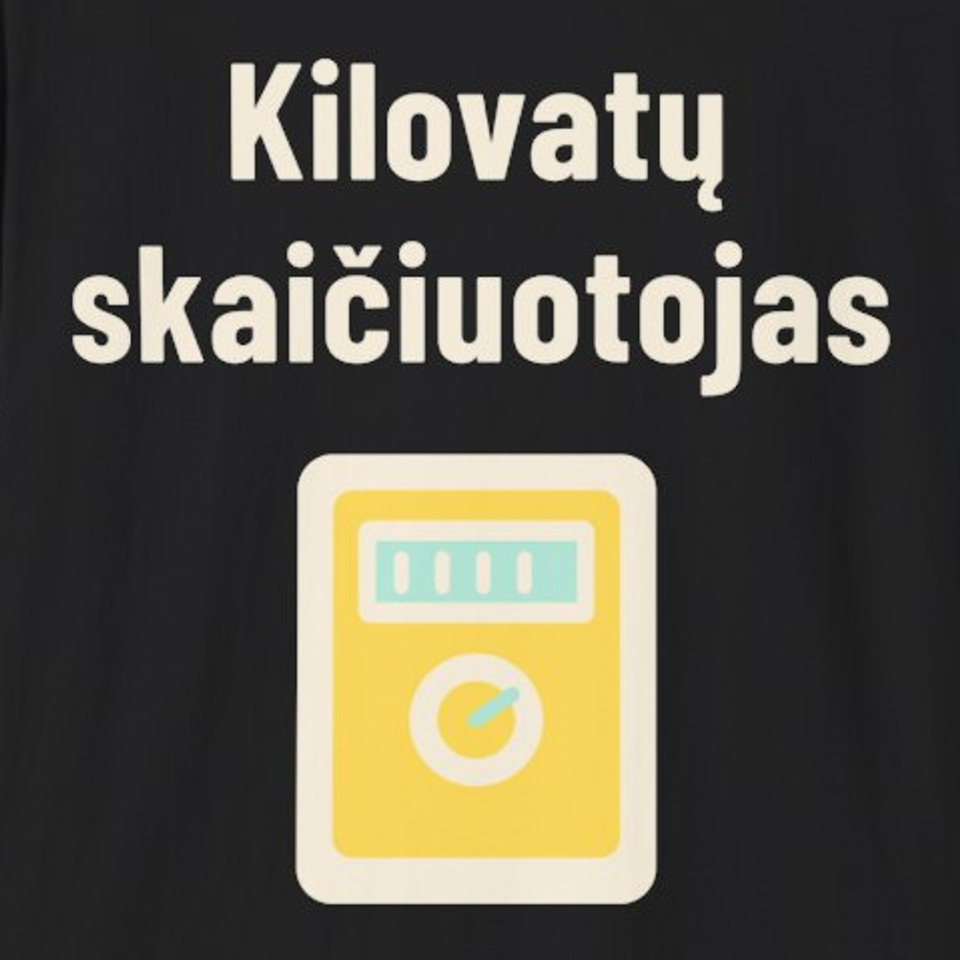 Kilovatų skaičiuotojas – Marškinėliai, spaudos detalė
