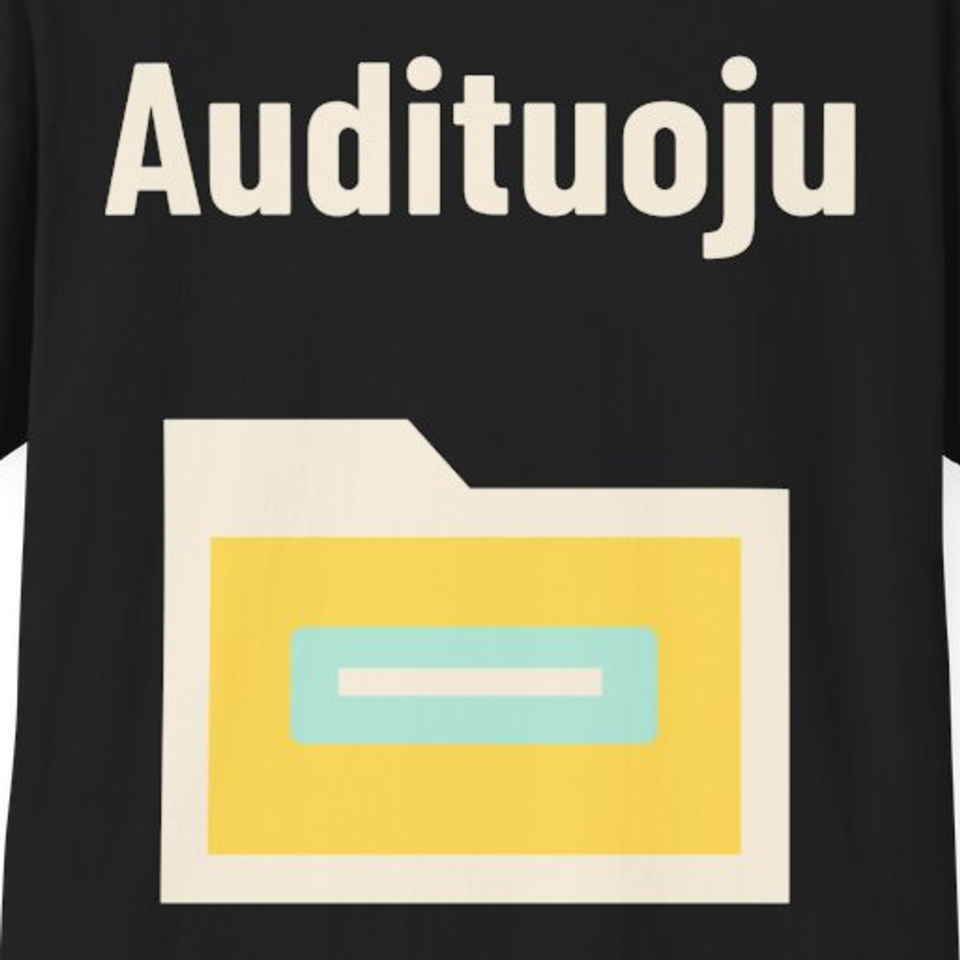 Audituoju – Marškinėliai, spaudos detalė