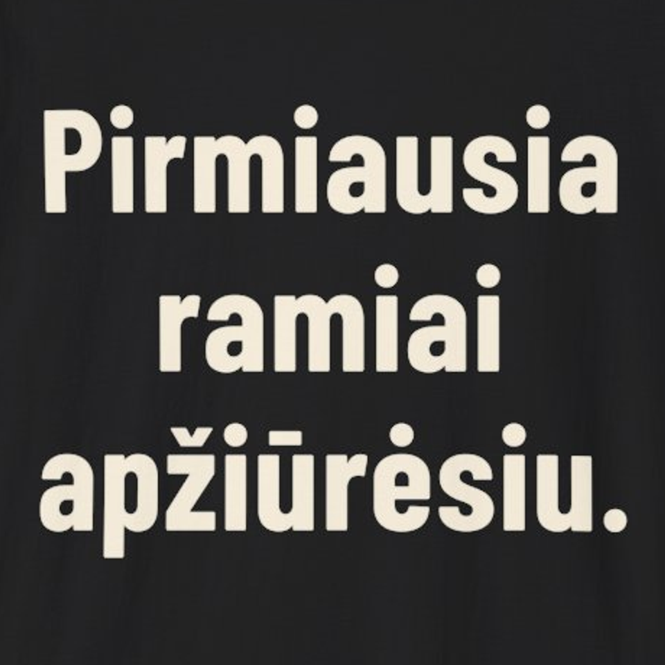 Pirmiausia ramiai apžiūrėsiu. – Marškinėliai, spaudos detalė