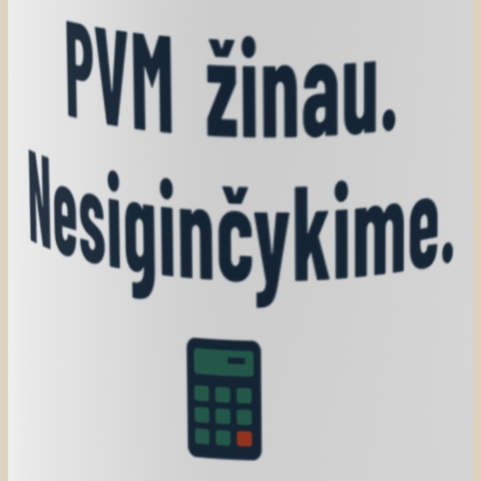 PVM žinau. Nesiginčykime. – Puodelis, spaudos detalė