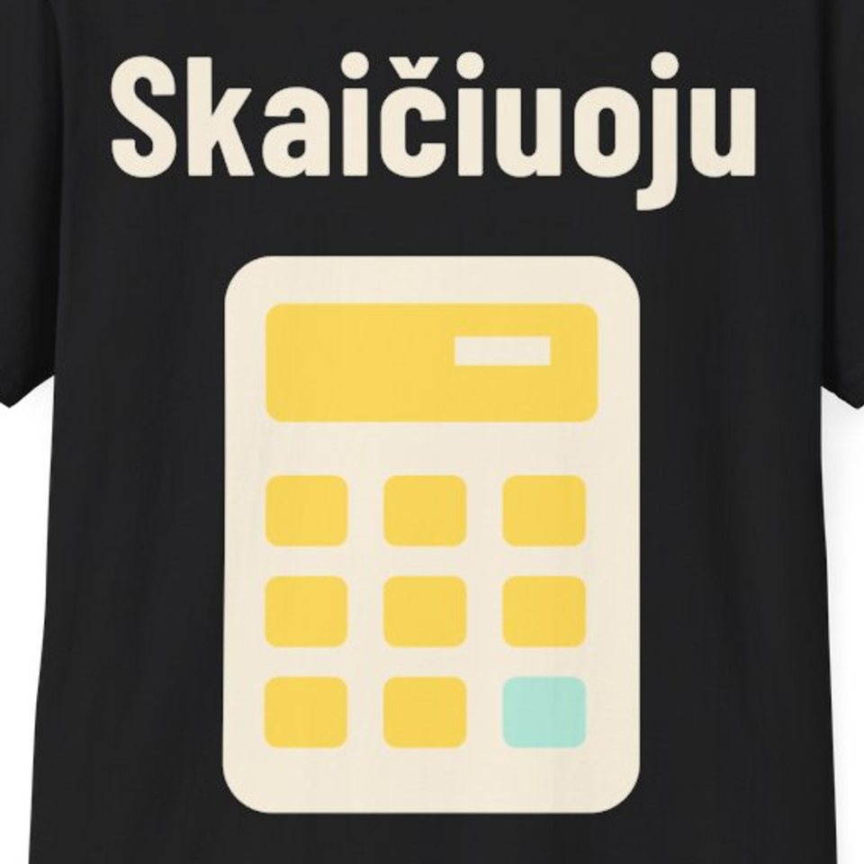 Skaičiuoju – Marškinėliai, spaudos detalė