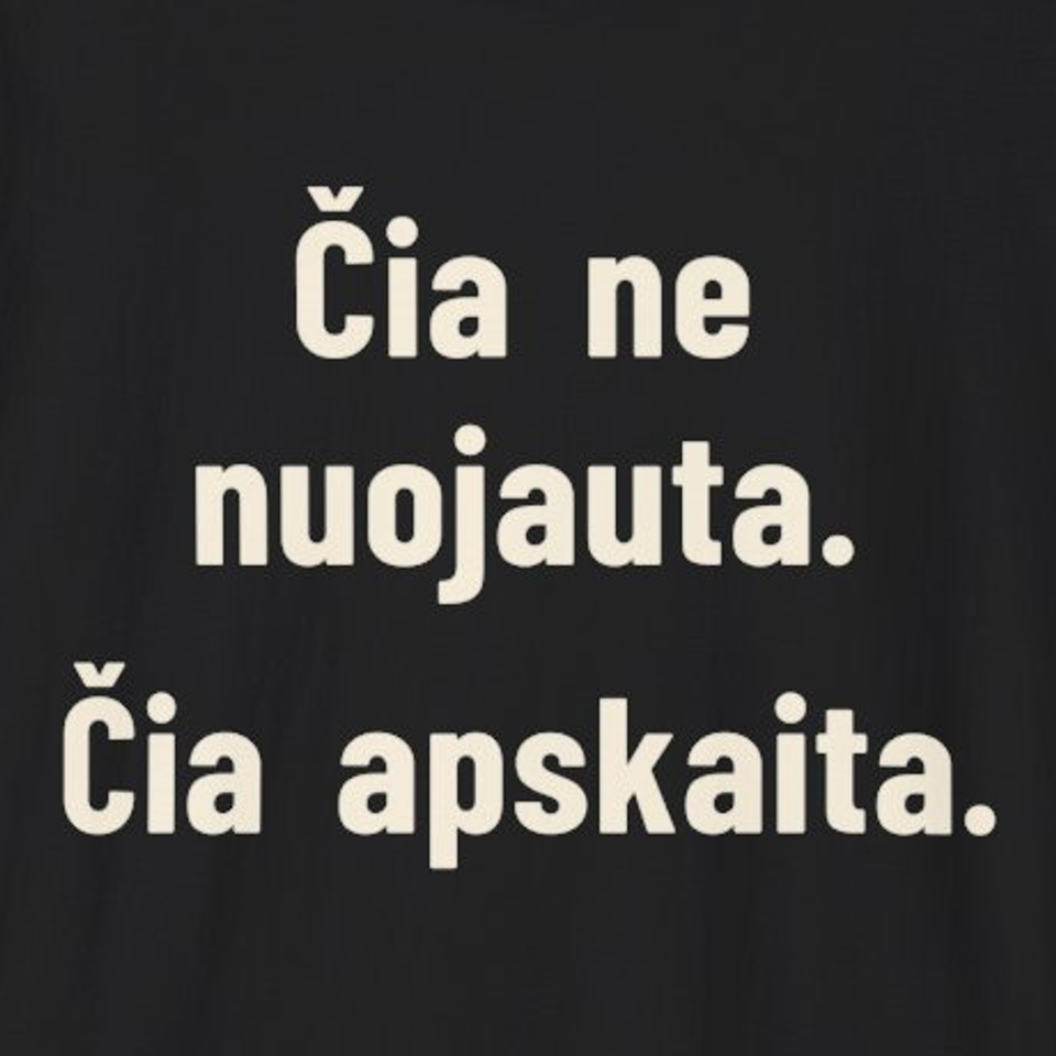 Čia ne nuojauta. Čia apskaita. – Marškinėliai, spaudos detalė
