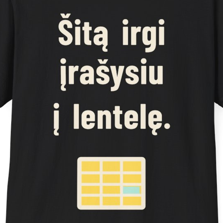 Šitą irgi įrašysiu į lentelę.