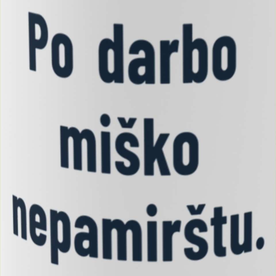 Po darbo – vėl į mišką. – Po darbo miško nepamirštu. – Puodelis, spaudos detalė