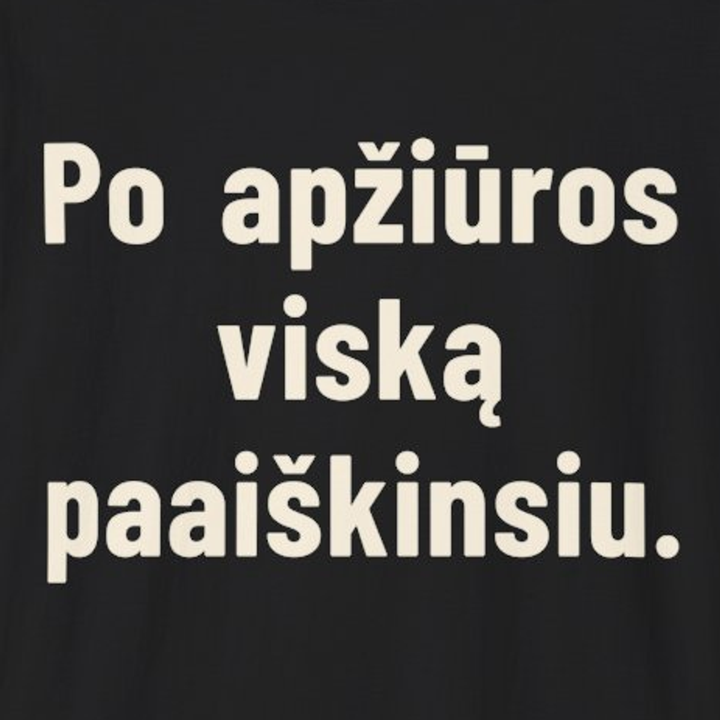Po apžiūros viską paaiškinsiu.