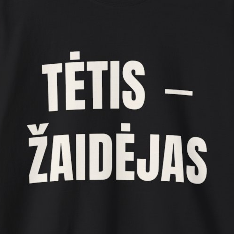 Tėtis – žaidėjas · Džemperis · spaudos vaizdas iš arti