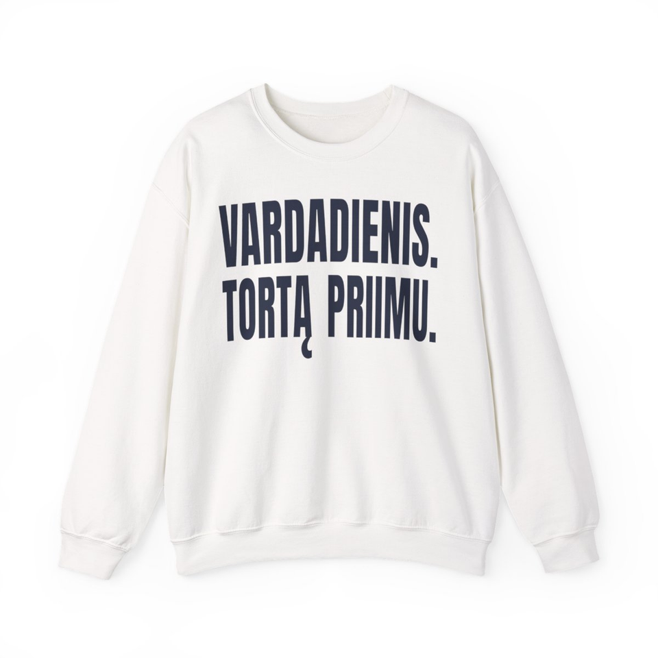 Vardadienis. Tortą priimu. — Džemperis, dabartinis dizainas.