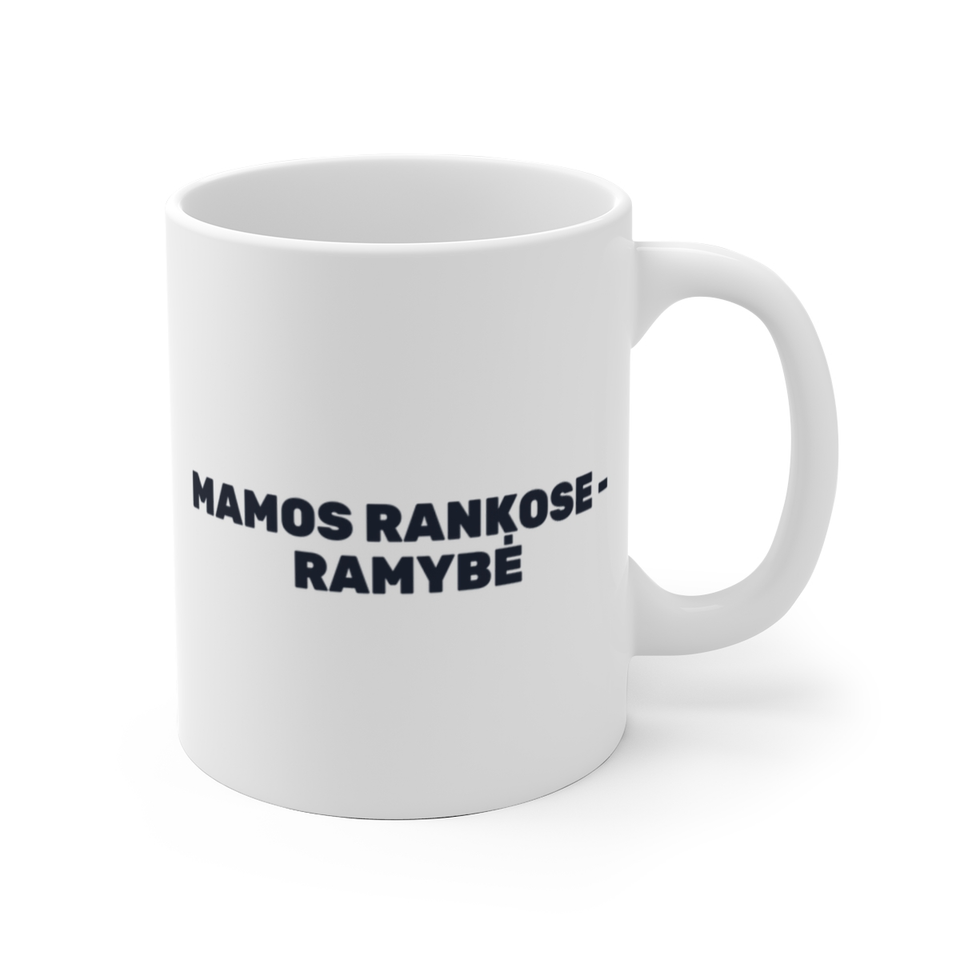 Mamos rankose – ramybė · Puodelis